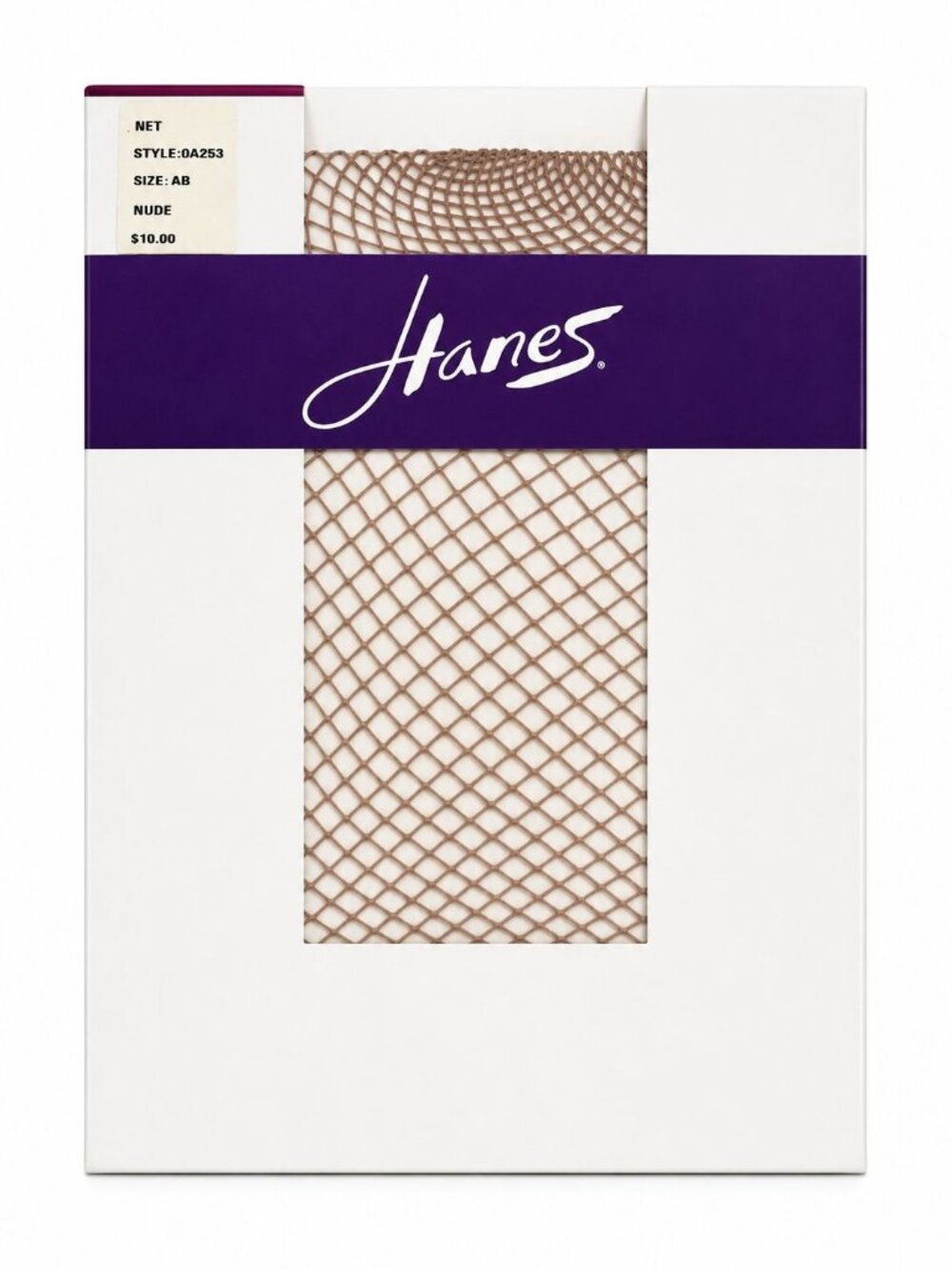 Vintage Hanes NEW Fishnet Stockings Hosiery Nude Sz AB